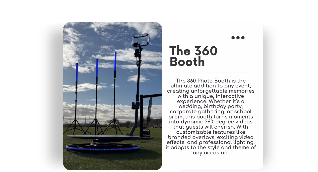 Interactive 360 photo booth for wedding entertainment