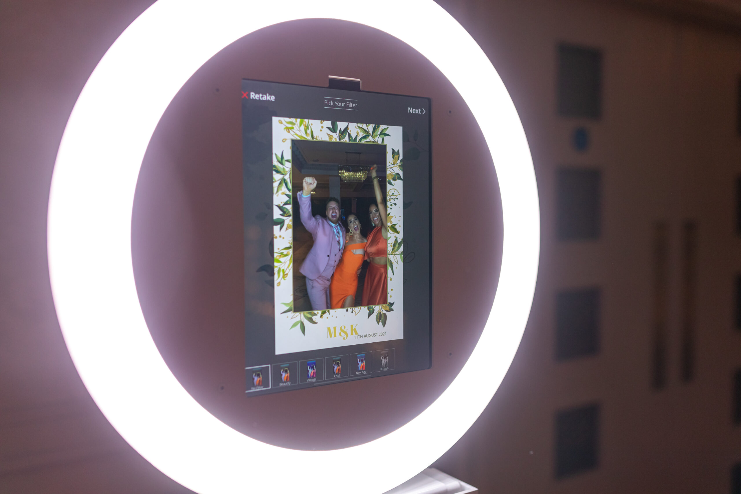 LED stage and 360 spinner booth capturing video at a live event